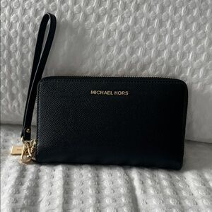 Michael Kors Black and Gold Wristlet